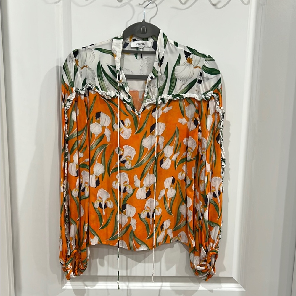Orange Floral Women's Top